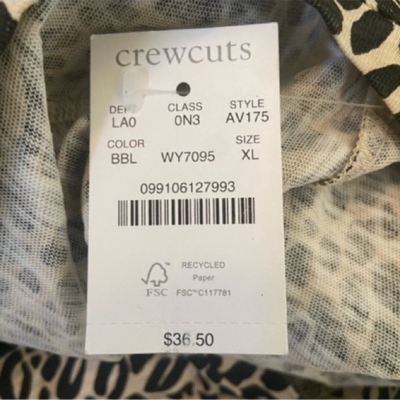 Crewcuts Long Sleeve T Shirt Leopard Print Size XL (12-14) NWT - Picture 7 of 8